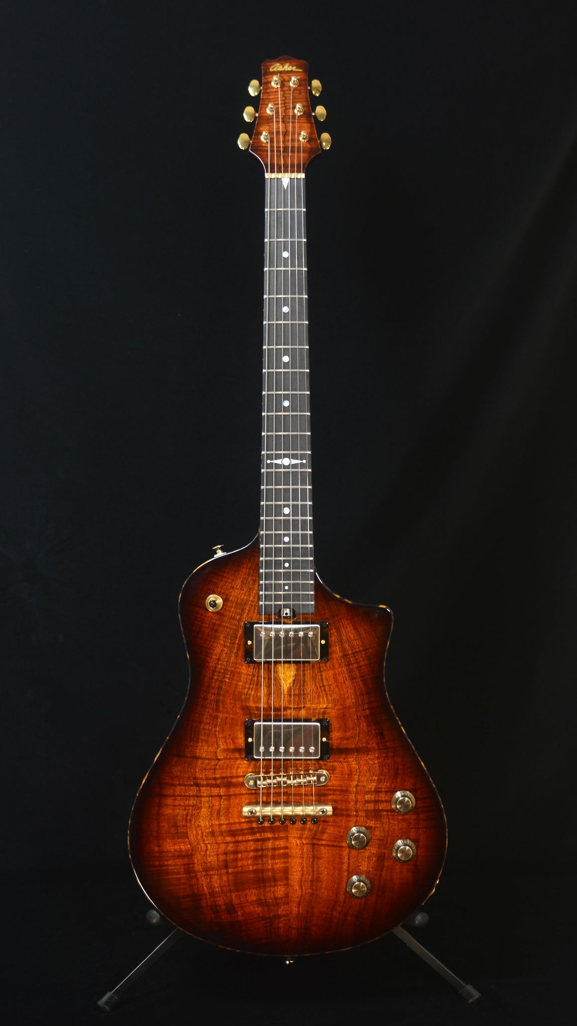 Sold 2025 Asher Electro Sonic Master Series - Spanish Cedar with Flame Koa top #1382