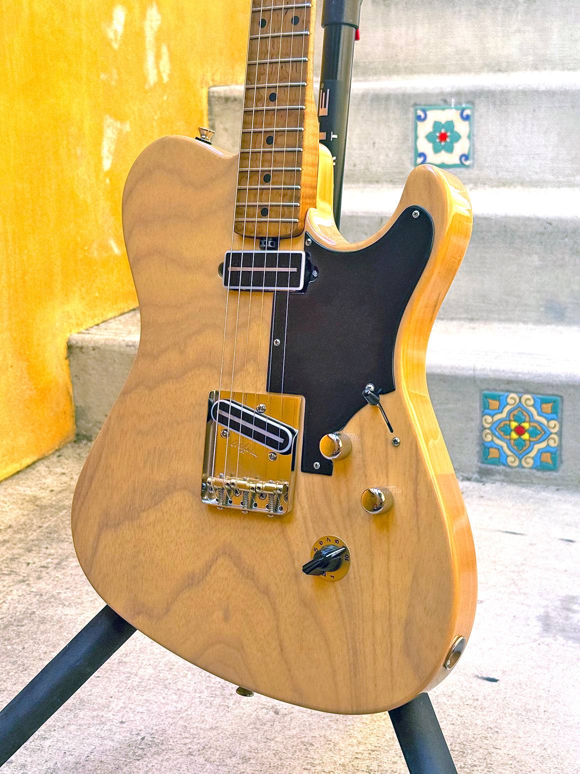 2027 Asher T Deluxe Butterscotch with Roasted Flame Maple Neck, #1403