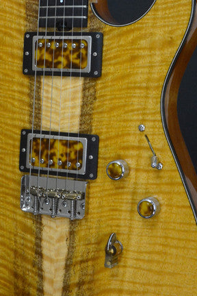 SOLD 2017 T Deluxe Master Series, Bound Flame Satinwood, Lollar Pickups with Custom Covers #973