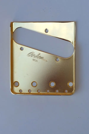 Asher Vintage Style Compensated Tele Bridge, Cold Rolled Steel Base Plate with Brass Saddles