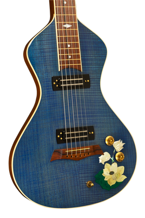 SOLD Rare Asher 2005 "Lotus Flower" #1 of 1 Electro Hawaiian Model I Lap Steel w/ Custom Hand Cut Inlay - Great Condition