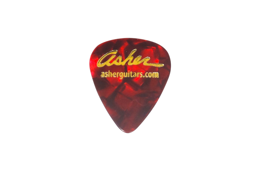 Asher Medium Weight Guitar Picks, Red - Pack of 10